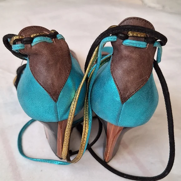 Georgina Goodman Wedge Sandals 37/7 - Picture 6 of 11